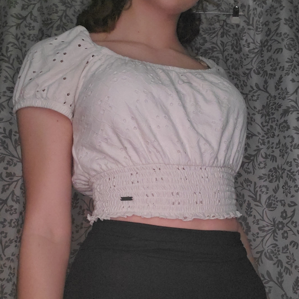 White Hollister Crop Top